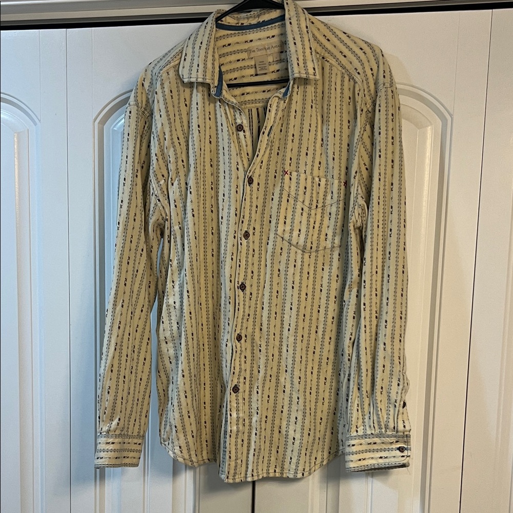 The Territory Ahead Cream Striped Button Down Shirt